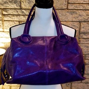Susan Gail Purple Leather Tote